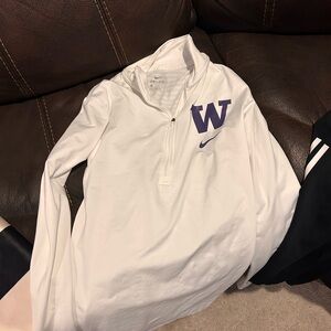 Nike White Quarter-Zip with Purple Logo